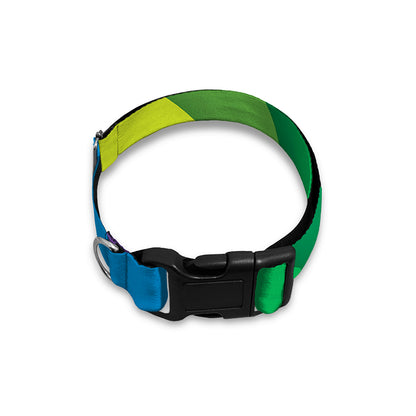 Rainbow Diagonal Lines Pattern Print Dog Collar