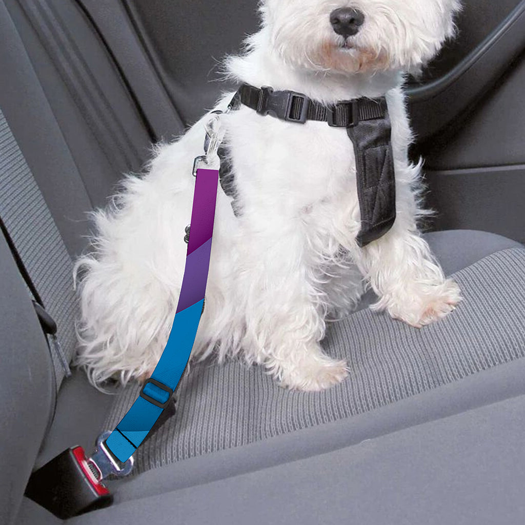 Rainbow Diagonal Lines Pattern Print Dog Seat Belt