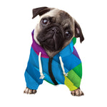 Rainbow Diagonal Lines Pattern Print Dog Zip Up Hoodie