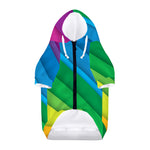 Rainbow Diagonal Lines Pattern Print Dog Zip Up Hoodie