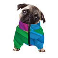 Rainbow Diagonal Lines Pattern Print Dog Zip Up Jacket