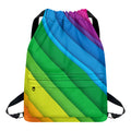Rainbow Diagonal Lines Pattern Print Drawstring Backpack