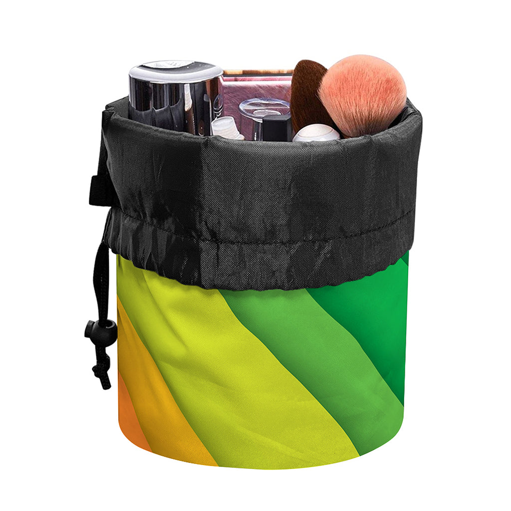 Rainbow Diagonal Lines Pattern Print Drawstring Makeup Bag