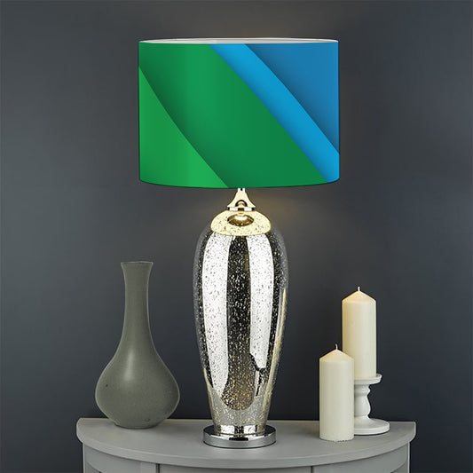 Rainbow Diagonal Lines Pattern Print Drum Lamp Shade