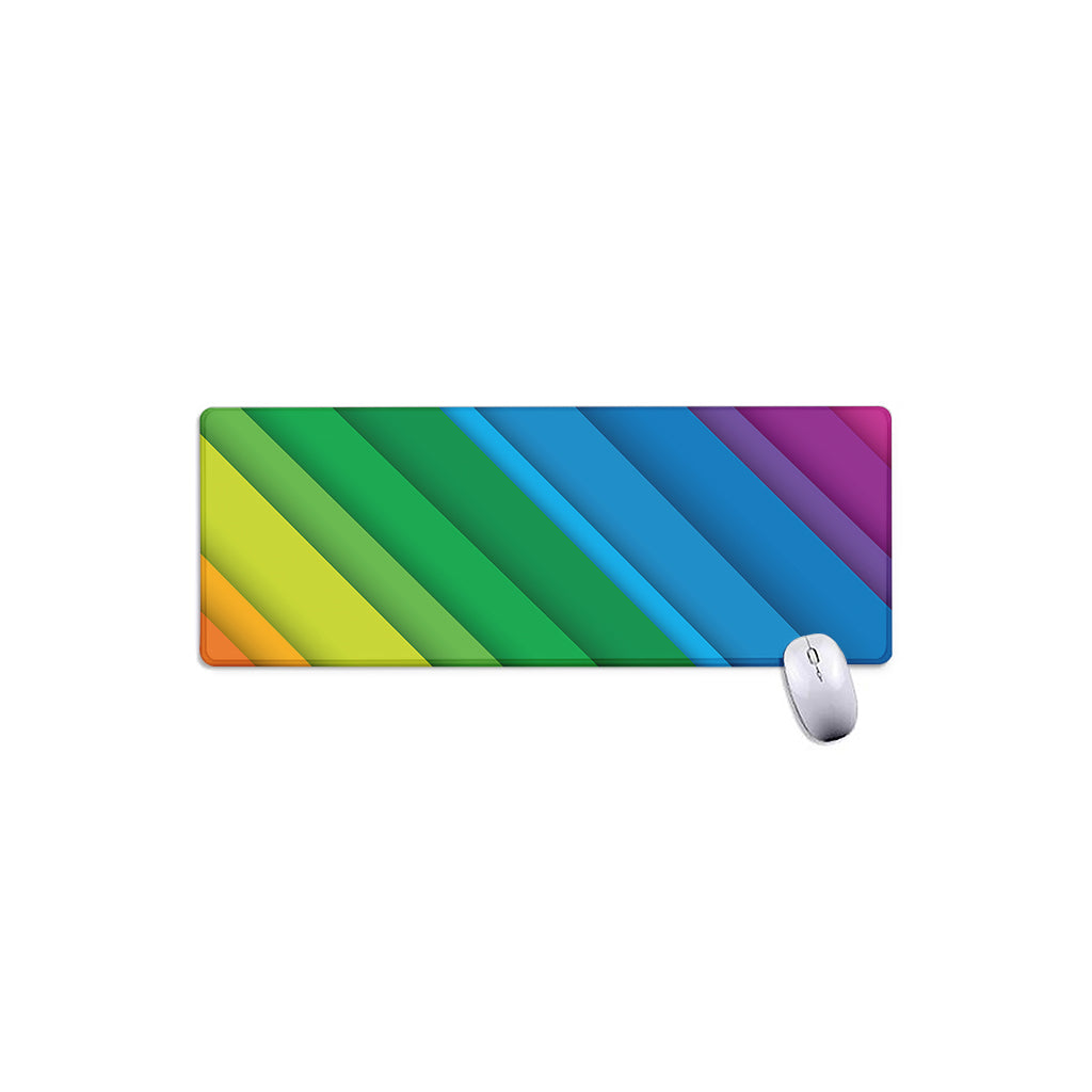 Rainbow Diagonal Lines Pattern Print Extended Mouse Pad