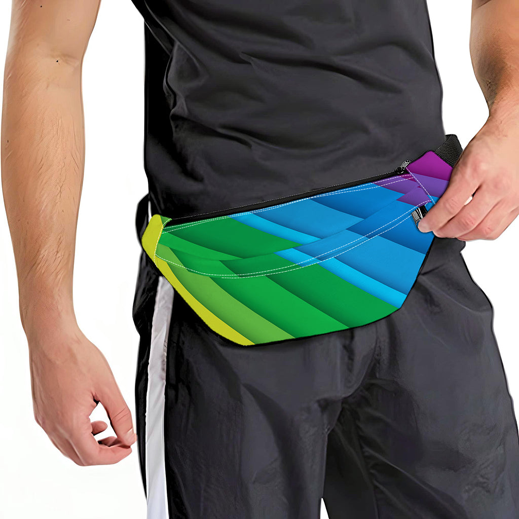 Rainbow Diagonal Lines Pattern Print Fanny Pack