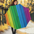 Rainbow Diagonal Lines Pattern Print Foldable Umbrella