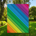 Rainbow Diagonal Lines Pattern Print Garden Flag