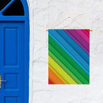 Rainbow Diagonal Lines Pattern Print Garden Flag
