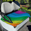 Rainbow Diagonal Lines Pattern Print Golf Cart Seat Cover