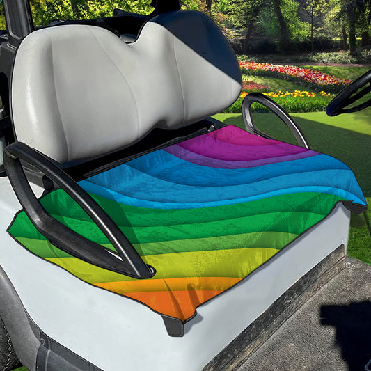 Rainbow Diagonal Lines Pattern Print Golf Cart Seat Cover