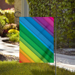 Rainbow Diagonal Lines Pattern Print House Flag
