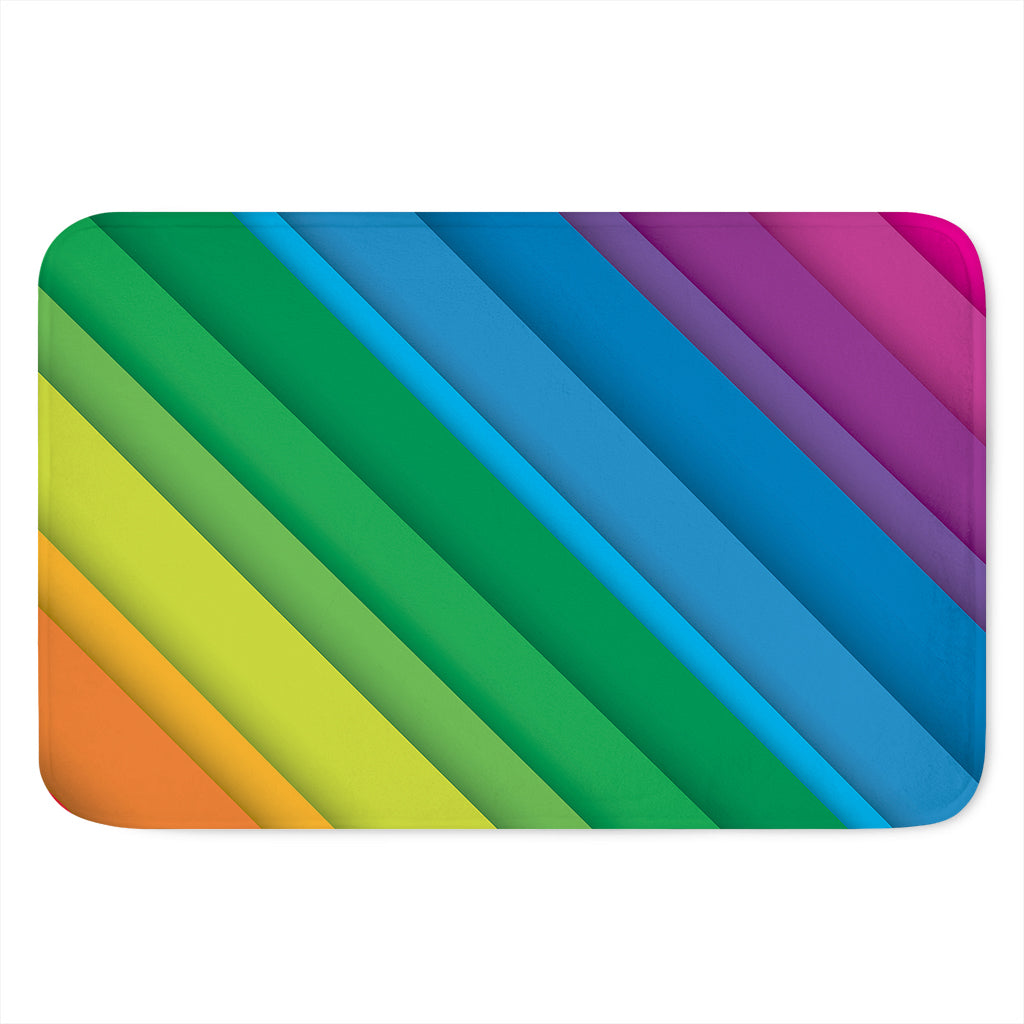 Rainbow Diagonal Lines Pattern Print Indoor Door Mat