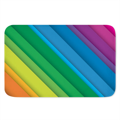 Rainbow Diagonal Lines Pattern Print Indoor Door Mat