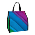 Rainbow Diagonal Lines Pattern Print Insulated Lunch Tote