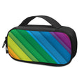Rainbow Diagonal Lines Pattern Print Portable Cooler Travel Case