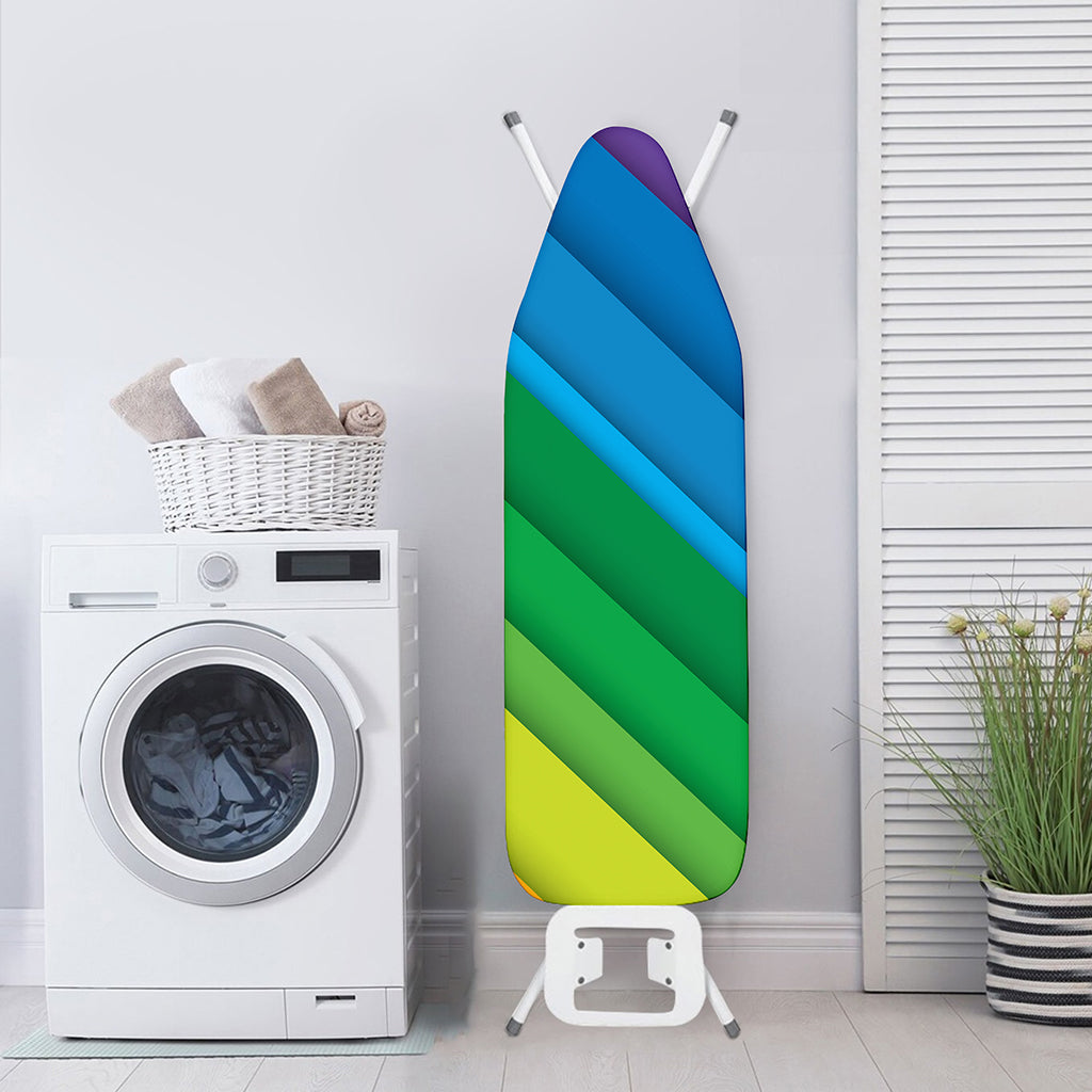 Rainbow Diagonal Lines Pattern Print Ironing Board Cover