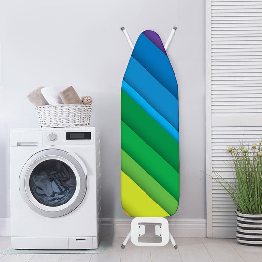 Rainbow Diagonal Lines Pattern Print Ironing Board Cover