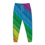 Rainbow Diagonal Lines Pattern Print Jogger Pants