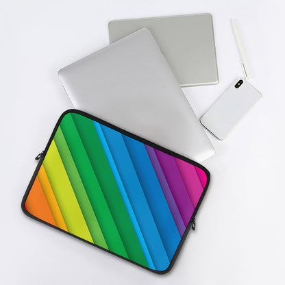 Rainbow Diagonal Lines Pattern Print Laptop Sleeve