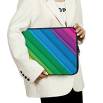 Rainbow Diagonal Lines Pattern Print Laptop Sleeve