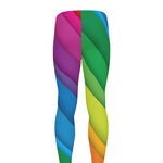 Rainbow Diagonal Lines Pattern Print Men's leggings