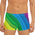 Rainbow Diagonal Lines Pattern Print Men's Short Boxer Briefs