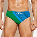 Rainbow Diagonal Lines Pattern Print Men's Swim Briefs