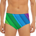 Rainbow Diagonal Lines Pattern Print Men's Triangle Swim Briefs