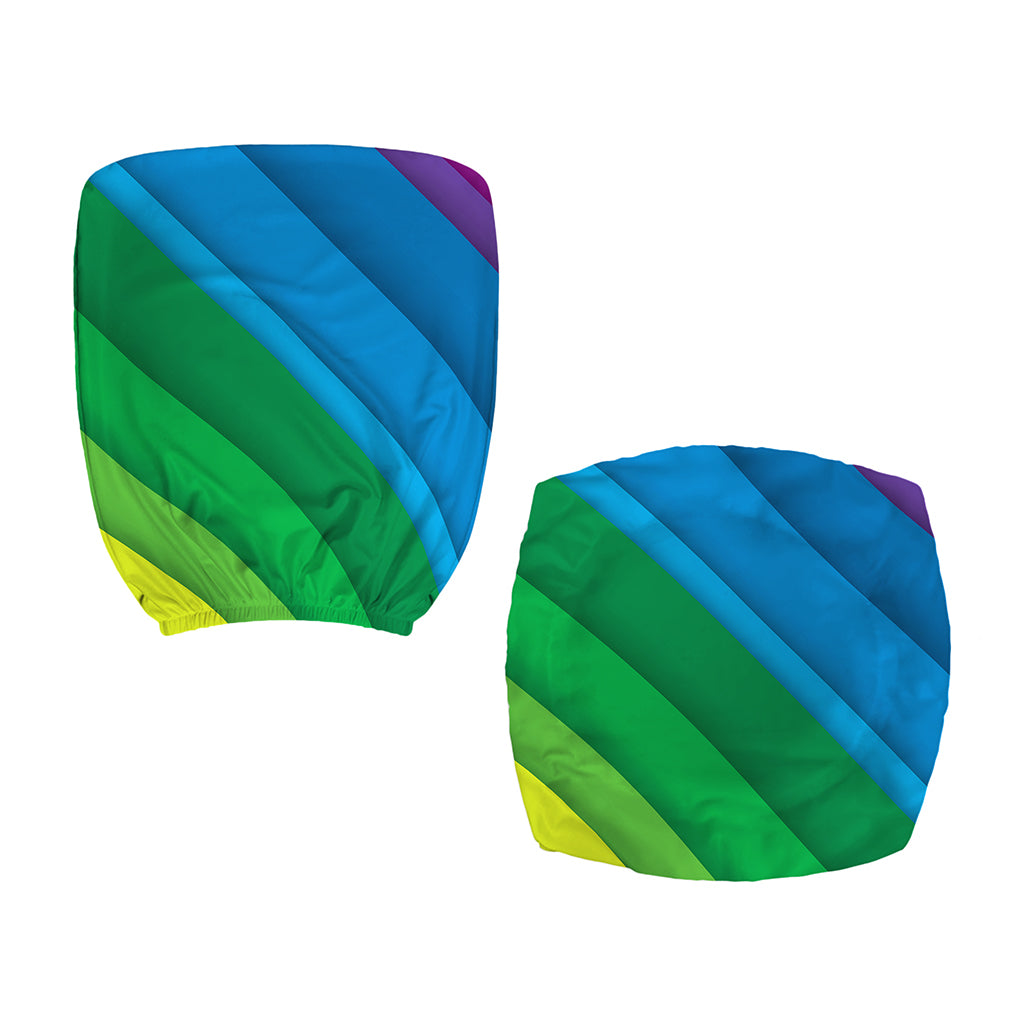 Rainbow Diagonal Lines Pattern Print Office Chair Cover