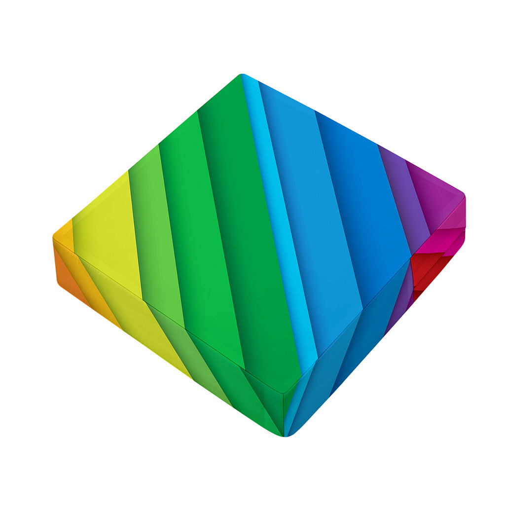 Rainbow Diagonal Lines Pattern Print Outdoor Seat Cushion Cover