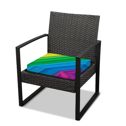 Rainbow Diagonal Lines Pattern Print Outdoor Seat Cushion Cover