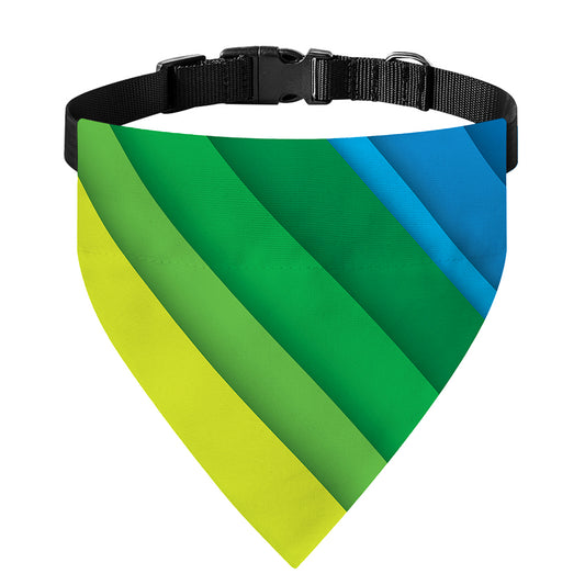 Rainbow Diagonal Lines Pattern Print Over The Collar Dog Bandana