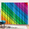 Rainbow Diagonal Lines Pattern Print Pencil Pleat Curtains