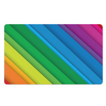 Rainbow Diagonal Lines Pattern Print Polyester Doormat