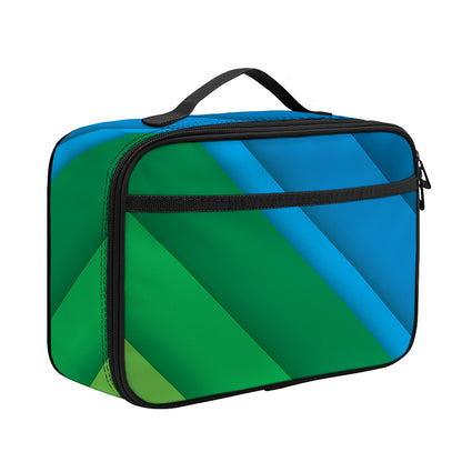 Rainbow Diagonal Lines Pattern Print Portable Lunch Bag