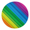 Rainbow Diagonal Lines Pattern Print Round Blanket