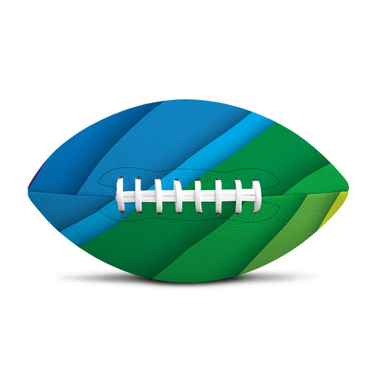 Rainbow Diagonal Lines Pattern Print Rugby Ball
