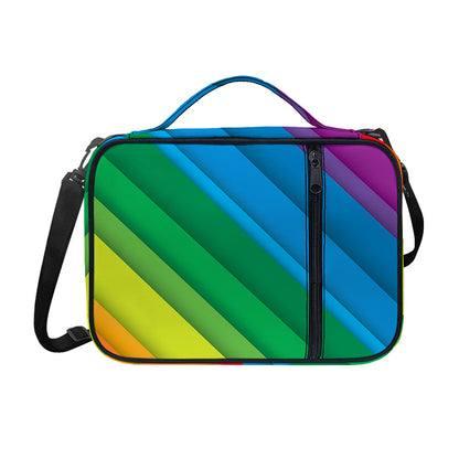 Rainbow Diagonal Lines Pattern Print Shoulder Strap Bible Bag