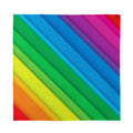 Rainbow Diagonal Lines Pattern Print Silk Bandana