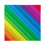 Rainbow Diagonal Lines Pattern Print Silk Bandana