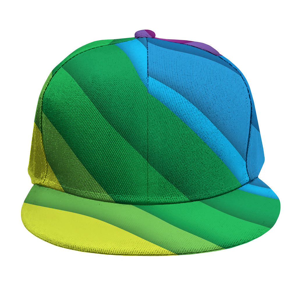 Rainbow Diagonal Lines Pattern Print Snapback Cap