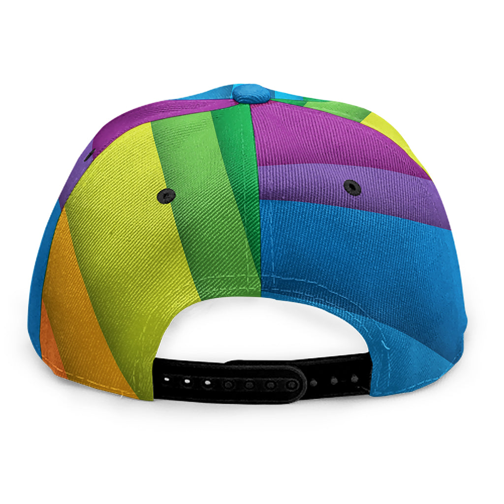 Rainbow Diagonal Lines Pattern Print Snapback Cap