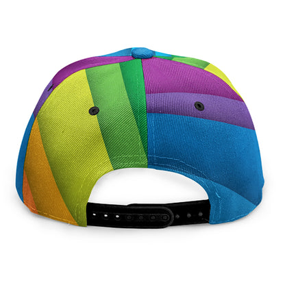Rainbow Diagonal Lines Pattern Print Snapback Cap