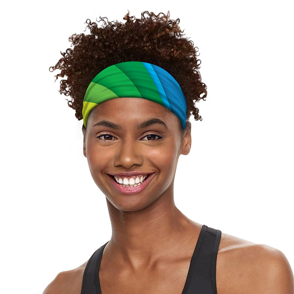 Rainbow Diagonal Lines Pattern Print Sports Headband