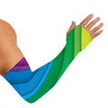 Rainbow Diagonal Lines Pattern Print Sun Protection Arm Sleeves