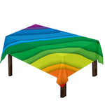 Rainbow Diagonal Lines Pattern Print Tablecloth