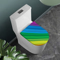 Rainbow Diagonal Lines Pattern Print Toilet Lid Cover