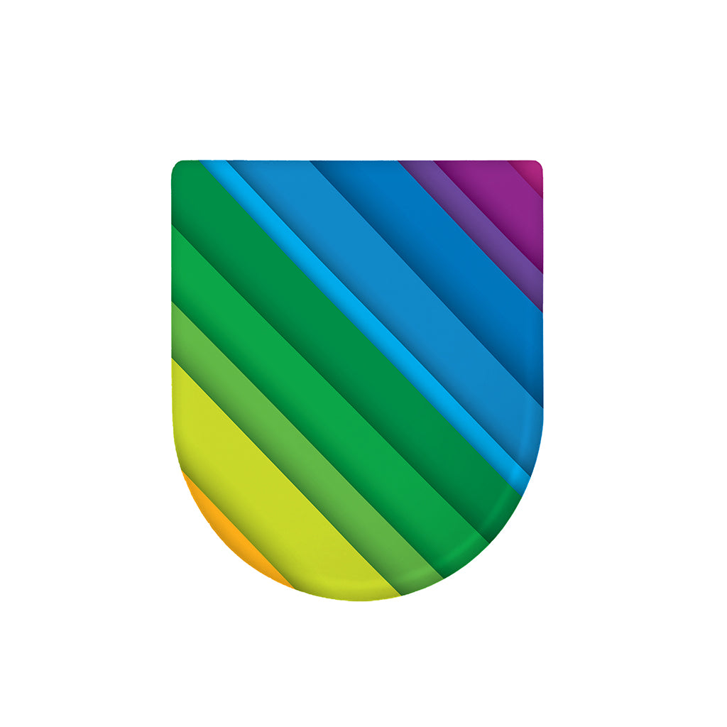 Rainbow Diagonal Lines Pattern Print Toilet Lid Cover