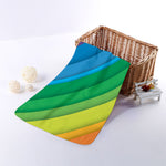 Rainbow Diagonal Lines Pattern Print Towel